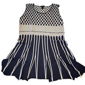 Ashley Stewart Womens Knit Sleeveless Diamond Pattern Dress Size 26